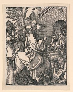 Kristuksen sisääntulo Jerusalemiin, Pikku Passion -sarjasta tekijältä Albrecht Dürer