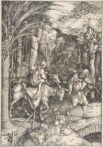 Lento Egyptiin, teoksesta The Life of the Virgin, latinalainen painos, 1511, 1511. tekijältä Albrecht Dürer