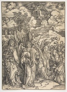 The Four Angels Holding the Winds, The Apocalypse, saksankielinen painos, 1498, n. 1498. tekijältä Albrecht Dürer