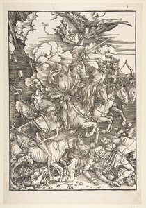 The Four Horsemen, The Apocalypse, latinalainen painos, 1511, n. 1511. tekijältä Albrecht Dürer