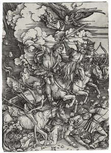 The Four Horsemen of the Apocalypse, noin 1498 tekijältä Albrecht Dürer