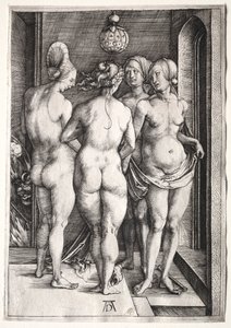 Neljä noitaa Neljä alastomia naisia, 1497. tekijältä Albrecht Dürer