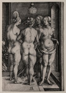 Neljä noitaa Neljä alastomia naisia, 1497. tekijältä Albrecht Dürer