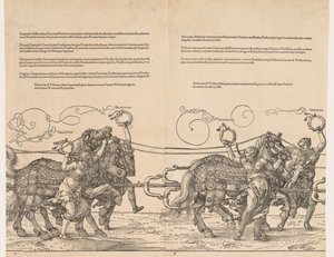 Keisari Maximilianin suuri voittoauto, 1523. tekijältä Albrecht Dürer