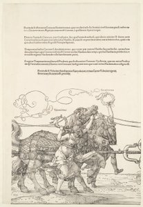 Suuri triumfivaunu: Velocitas ja Firmitudo tekijältä Albrecht Dürer