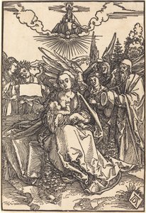 Pyhä perhe viiden enkelin kanssa tekijältä Albrecht Dürer