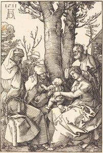 Pyhä perhe sekä Joakim ja Anna puun alla tekijältä Albrecht Dürer
