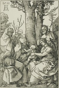 Pyhä perhe Joakimin ja Pyhän Annan kanssa tekijältä Albrecht Dürer