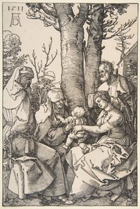 Pyhä perhe Pyhän Joakimin ja Pyhän Annan kanssa, 1511. tekijältä Albrecht Dürer