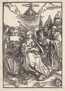 Pyhä perhe viiden enkelin kanssa tekijältä Albrecht Dürer