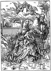 Pyhä perhe kolmen jäniksen kanssa, 1497, 1936 tekijältä Albrecht Dürer