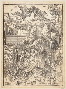 Pyhä perhe, jossa on kolme jänistä tekijältä Albrecht Dürer