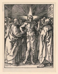 Pyhän Tuoman uskomattomuus, The Little Passion -sarjasta tekijältä Albrecht Dürer
