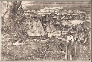 Maisema, jossa on tykki tekijältä Albrecht Dürer
