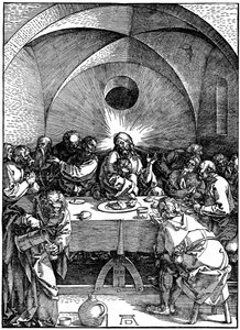 The Last Supper from the Great Passion -sarja, c1510, 1936 tekijältä Albrecht Dürer