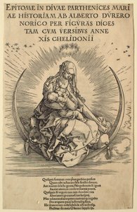 Neitsyt Marian elämä: Madonna kuunsirpillä tekijältä Albrecht Dürer