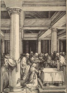 Neitsyt Marian elämä: Temppeliin tuominen tekijältä Albrecht Dürer