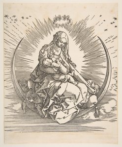 Madonna puolikuussa, Neitsyen elämän rintama, n. 1511. tekijältä Albrecht Dürer