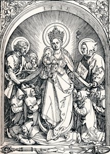 Madonna karthusialaisten veljien, Pyhän Johannes Kastajan ja Pyhän Brunon kanssa, 1515 1906. tekijältä Albrecht Dürer