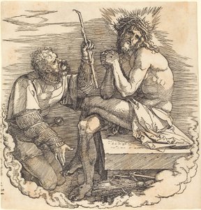 Sotilaan pilkkaama surujen mies tekijältä Albrecht Dürer