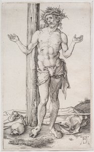 Surujen mies seisomassa, kädet ylhäällä tekijältä Albrecht Dürer