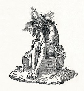 Surun mies. Nimisivu julkaisuun Small Passion., c1511, 1906 tekijältä Albrecht Dürer