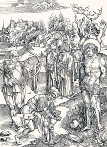 Pyhän Sebastianin marttyyrikuolema, c1495 1906 tekijältä Albrecht Dürer