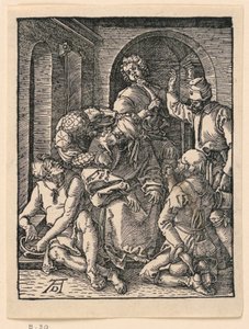 Kristuksen pilkkaaminen Pikku Passion -sarjasta tekijältä Albrecht Dürer