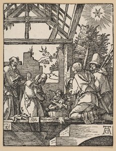 Syntymä, teoksesta The Little Passion.n.d. tekijältä Albrecht Dürer