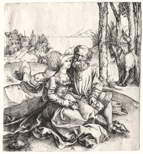 Rakkauden tarjous tai huonokuntoinen pariskunta, 1495-1496. tekijältä Albrecht Dürer