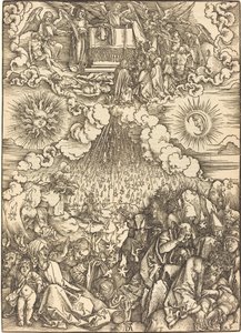 Viidennen ja kuudennen sinetin avaaminen tekijältä Albrecht Dürer