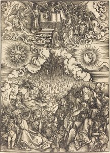 Viidennen ja kuudennen sinetin avaaminen tekijältä Albrecht Dürer