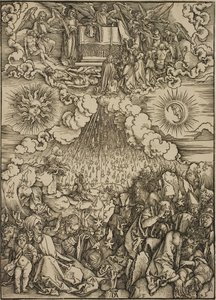 Viidennen ja kuudennen sinetin avaaminen tekijältä Albrecht Dürer