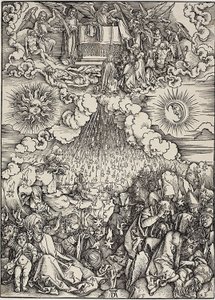 Viidennen ja kuudennen sinetin avaaminen, The Apocalypse tekijältä Albrecht Dürer