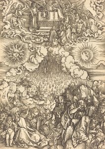 Viidennen ja kuudennen sinetin avaaminen, luultavasti n. 14961498. tekijältä Albrecht Dürer