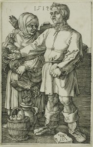 Talonpoika ja hänen vaimonsa torilla tekijältä Albrecht Dürer
