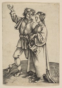 Talonpoika ja hänen vaimonsa, n. 1497. tekijältä Albrecht Dürer