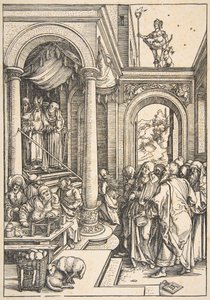 Neitsyen esitys temppelissä, Neitsyen elämästä, n. 1503. tekijältä Albrecht Dürer