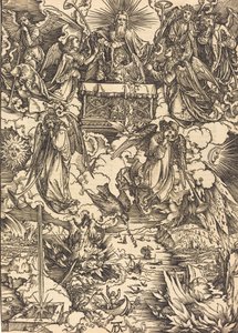 Seitsemän enkeliä trumpettien kanssa, luultavasti n. 14961498. tekijältä Albrecht Dürer