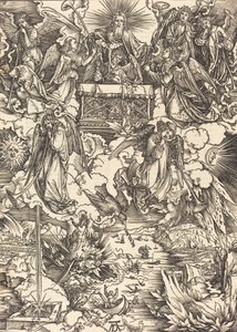 Seitsemän enkeliä trumpettien kanssa, luultavasti n. 14961498. tekijältä Albrecht Dürer