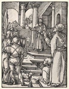 Pieni kärsimys: Kristus Pilatuksen edessä tekijältä Albrecht Dürer