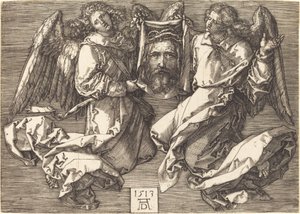 Kahden enkelin hallussa oleva Sudarium tekijältä Albrecht Dürer