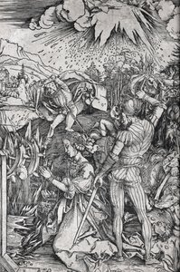 Pyhän Katariinan Aleksandrialaisen kidutus tekijältä Albrecht Dürer