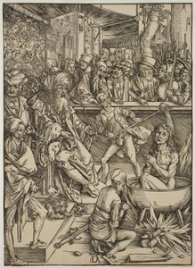 Pyhän Johannes Evankelistan kidutus tekijältä Albrecht Dürer