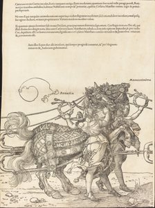 Maximilian I:n voittovaunut (suuri riemuauto) [kilpi 7/8] tekijältä Albrecht Dürer