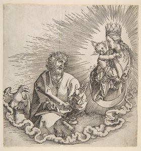 Neitsyt ilmestyy Pyhälle Johannekselle, Ilmestyskirja, 1511. tekijältä Albrecht Dürer