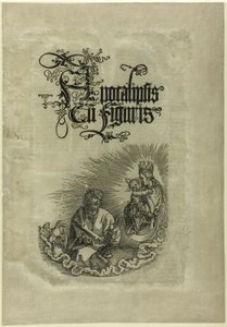 Neitsyt ilmestyy St. Johnille, Apokalypsista tekijältä Albrecht Dürer