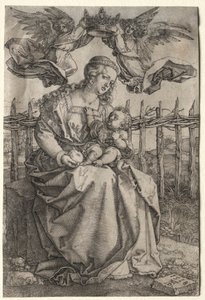Kahden enkelin kruunaama neitsyt, 1518. tekijältä Albrecht Dürer