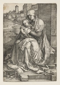 Neitsyt istuu seinän vieressä tekijältä Albrecht Dürer