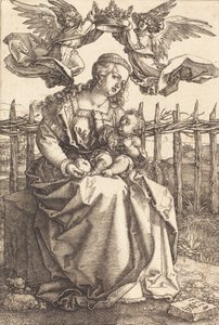 Kahden enkelin kruunaama Neitsyt ja lapsi, 1518. tekijältä Albrecht Dürer